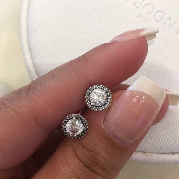 *NEW* Genuine Pandora Silver ALE Classic Elegance Stud CZ Earrings 296272CZ