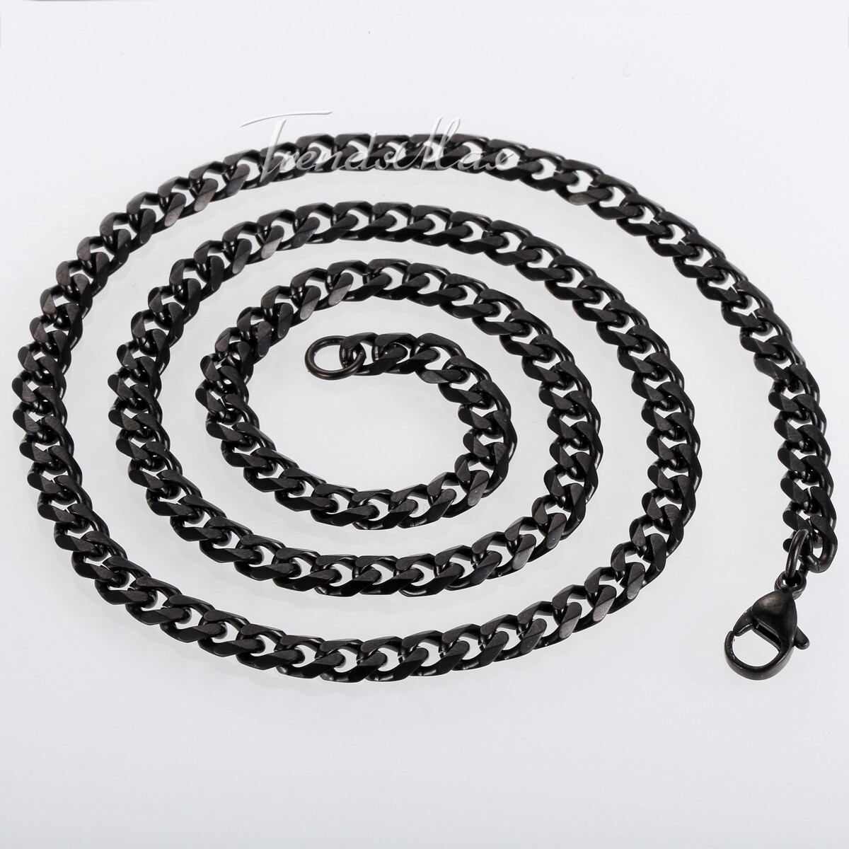 Men’s Black Stainless Steel Cuban Necklace Curb Chain 3/5/7/9/11mm Bracelet Link