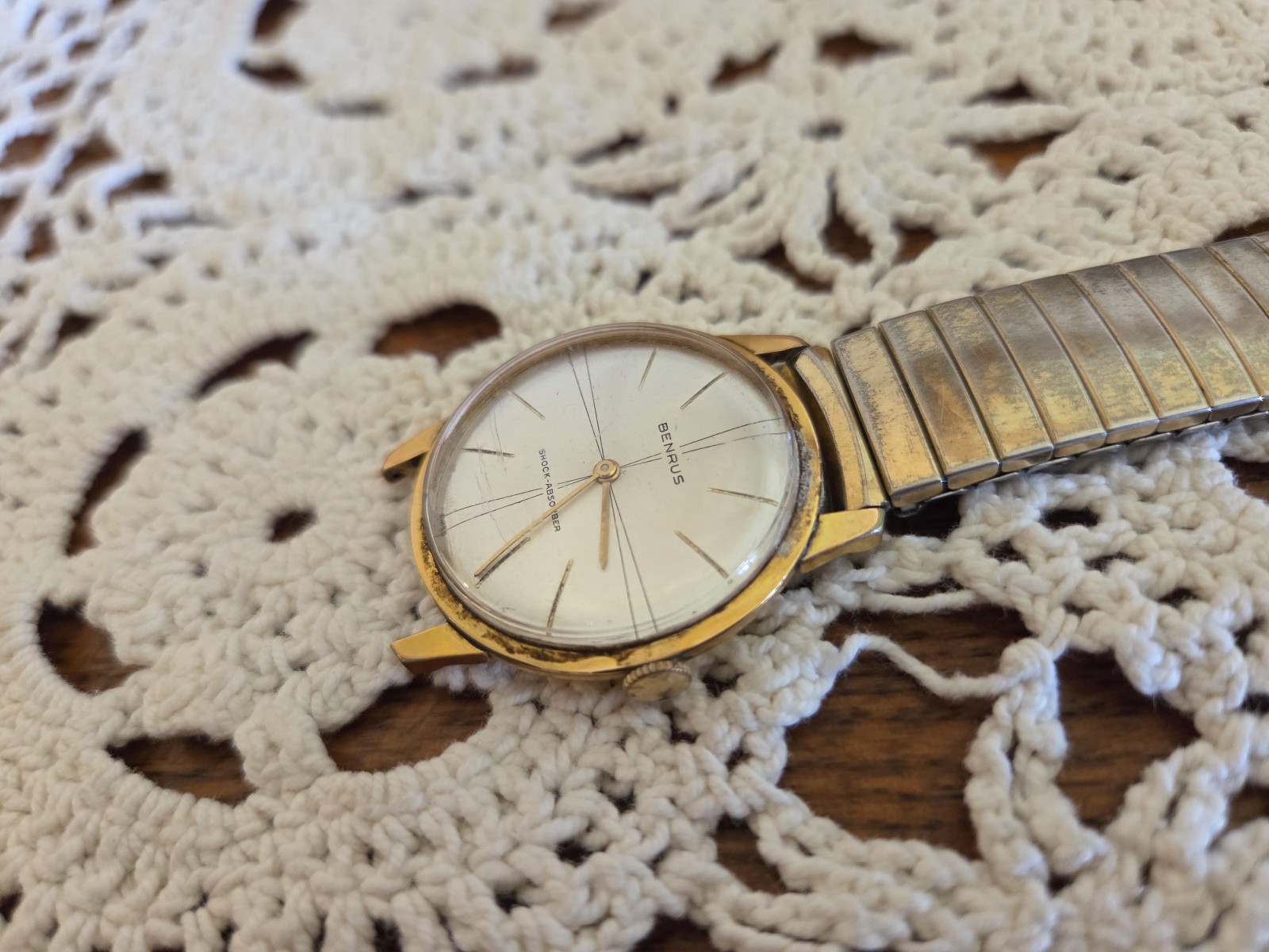 Benrus Shock Absorber Wristwatch Watch ⌚Vintage 60’s ‼️Engraving on Back‼️