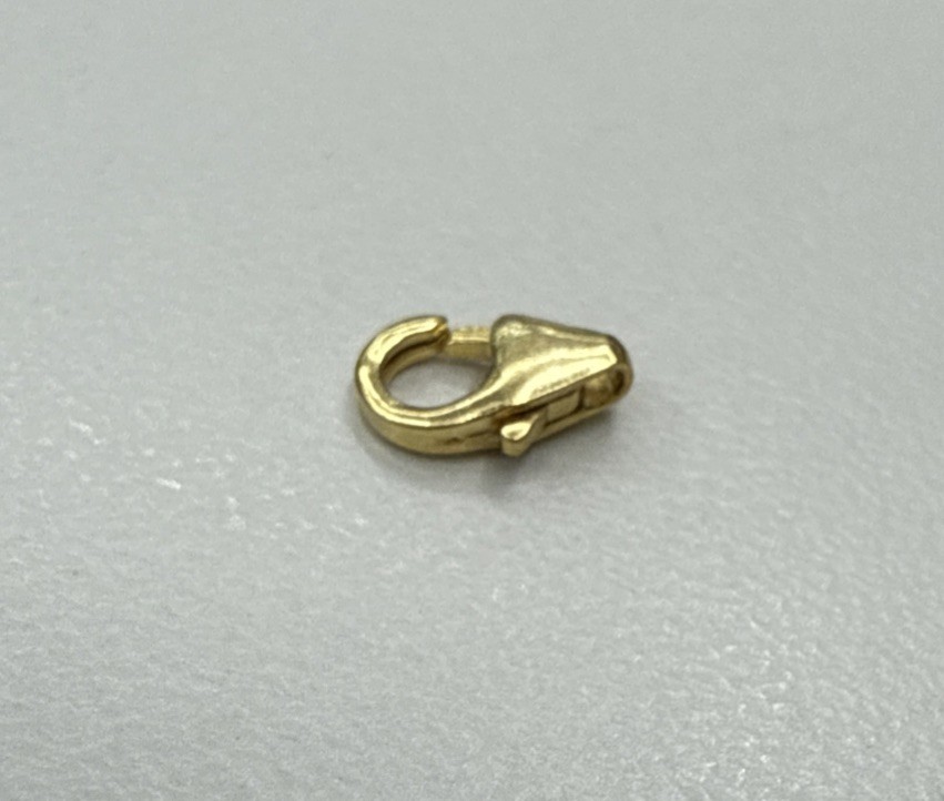 14k Yellow Gold Pear Shape Lobster Fish Lock 8mm Clasp Made In Italy