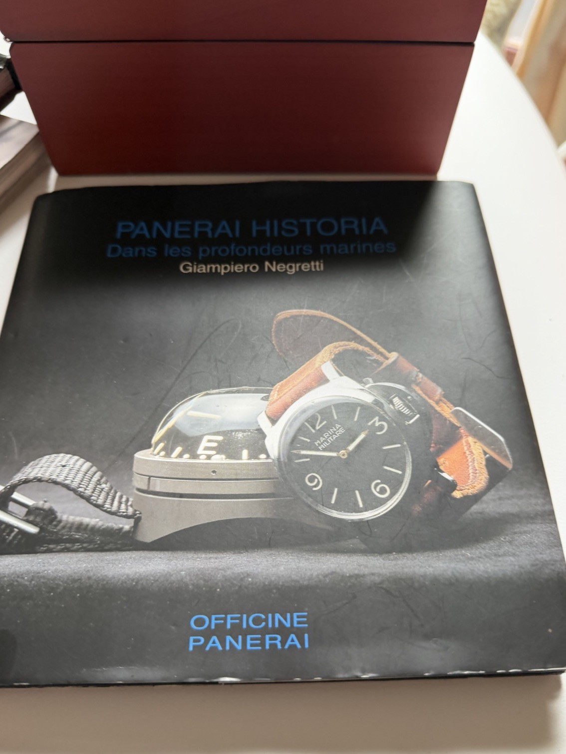 Officine Panerai Luminor Marina 44mm Manual Black Dial Rubber Strap Box