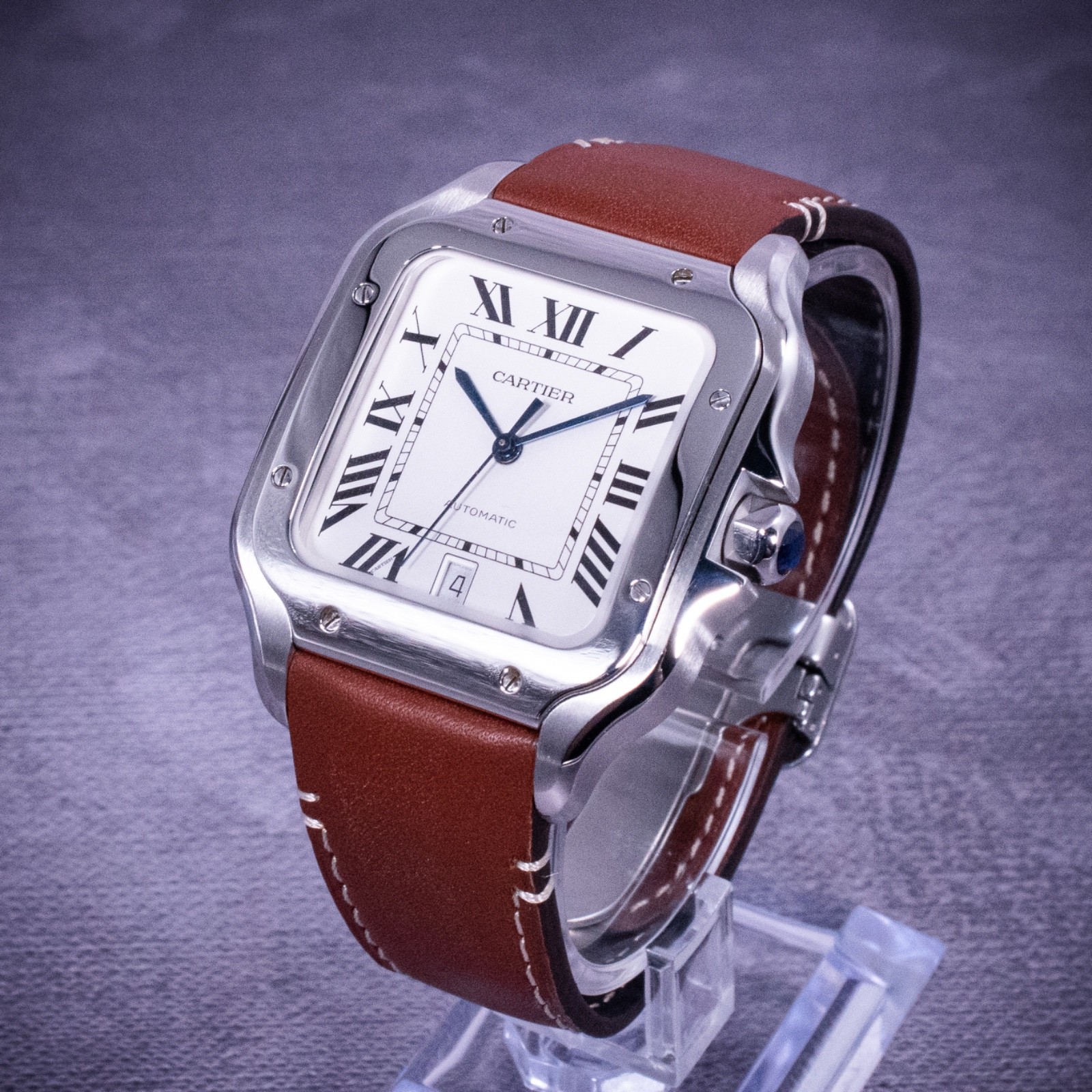 Cartier Santos de Cartier Large Model Silvered Opaline Dial Ref. WSSA0009 w/ B&P