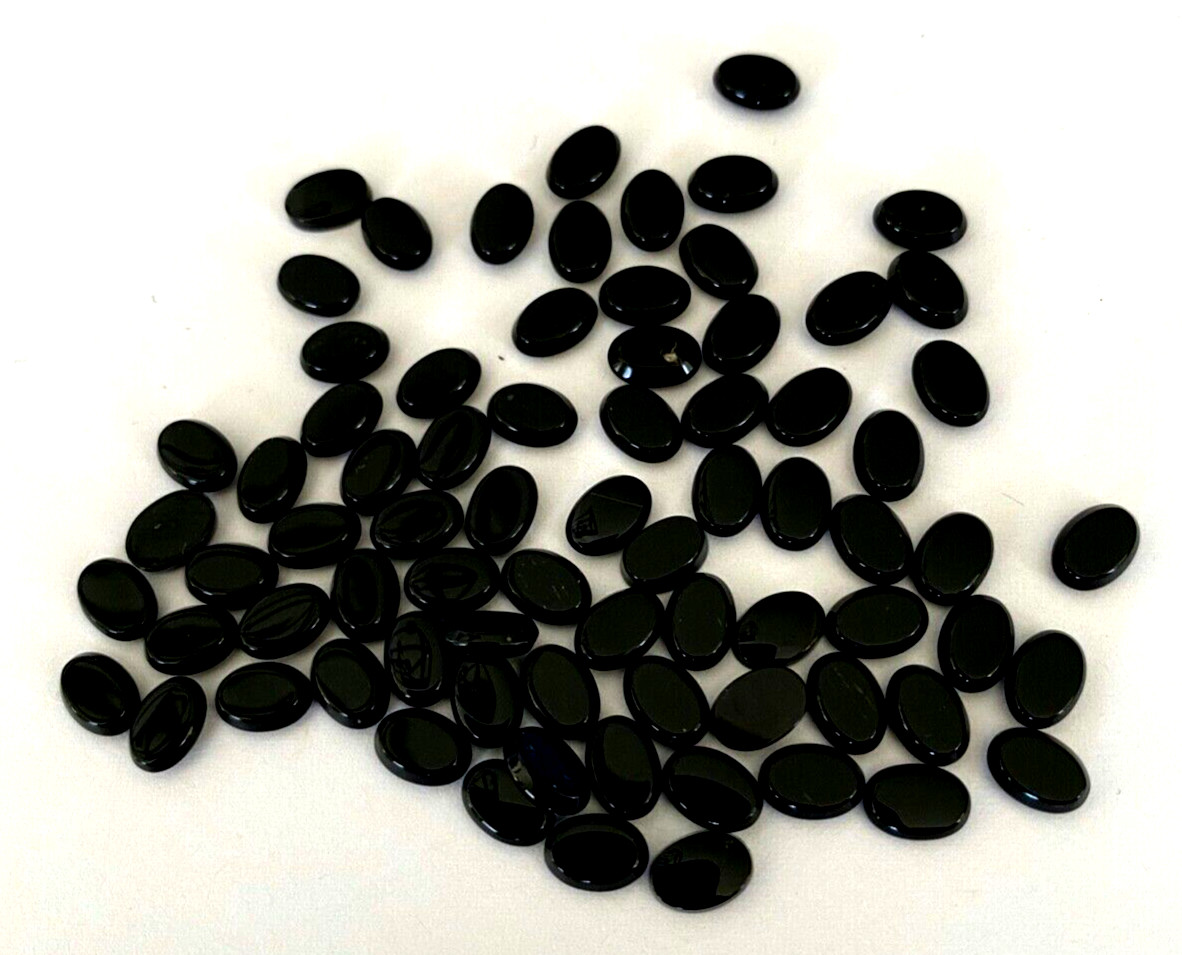 (15) FIFTEEN PIECES GENUINE BLACK ONYX OVAL FLAT 7/5 MM BELOW WHOLESALE!!!