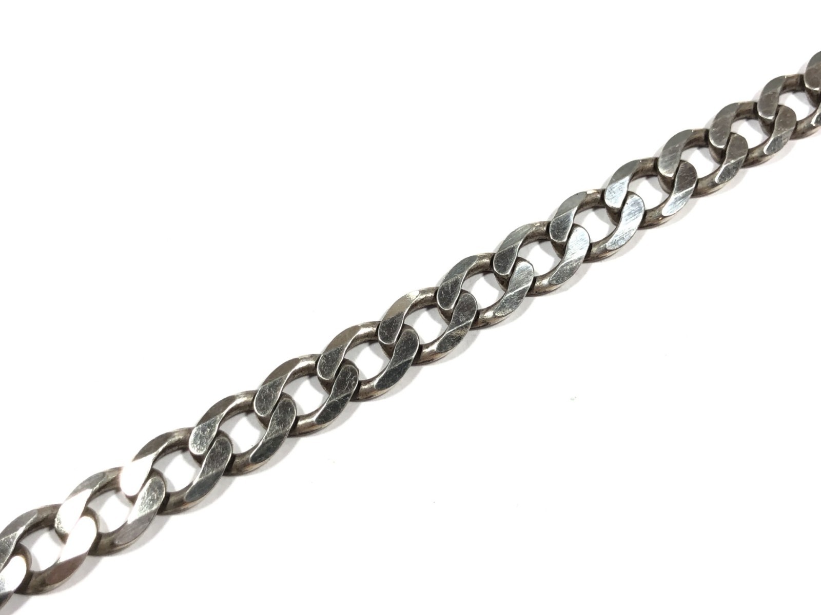 Vtg Sterling Silver 9.2mm Curb Link 22″ Chain Necklace Signed SJ