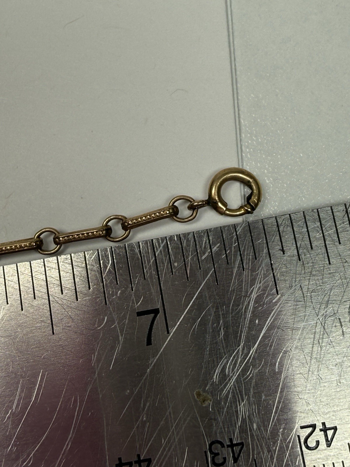 Vintage 1/20 12k Yellow Gold Filled Trombone 7.5”Bracelet Textured Dainty