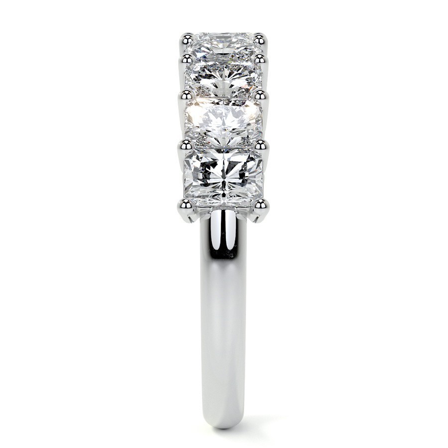 9-Stone 4x3mm Radiant Moissanite Anniversary Wedding Band 14k Gold DEF-VS