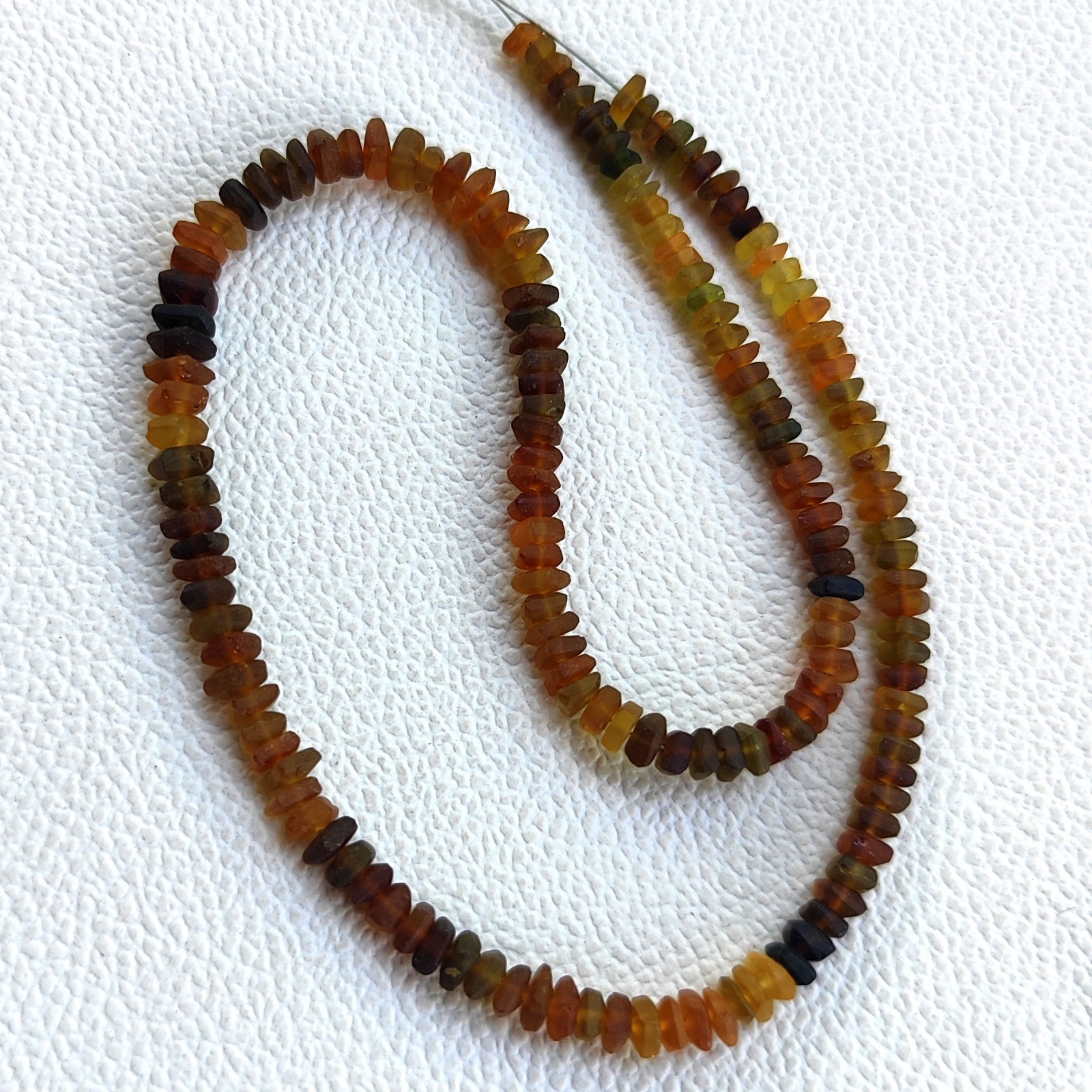 Natural Rainbow Tourmaline 4-5mm Unpolished Raw Beads 14″ Strand Brazil Gems