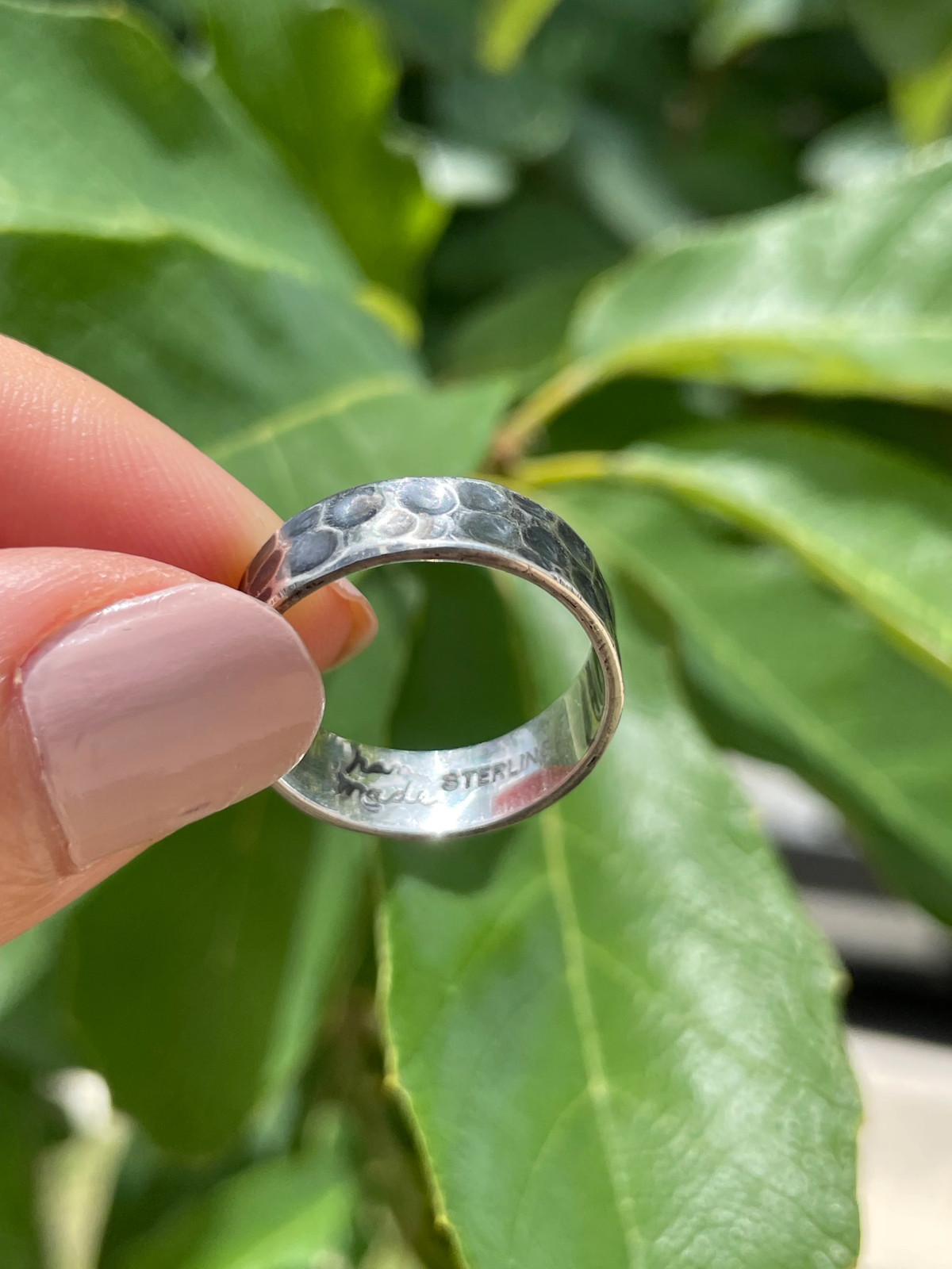 Hammered Sterling Silver Band Ring Size 7 | 925 Sterling Silver D173