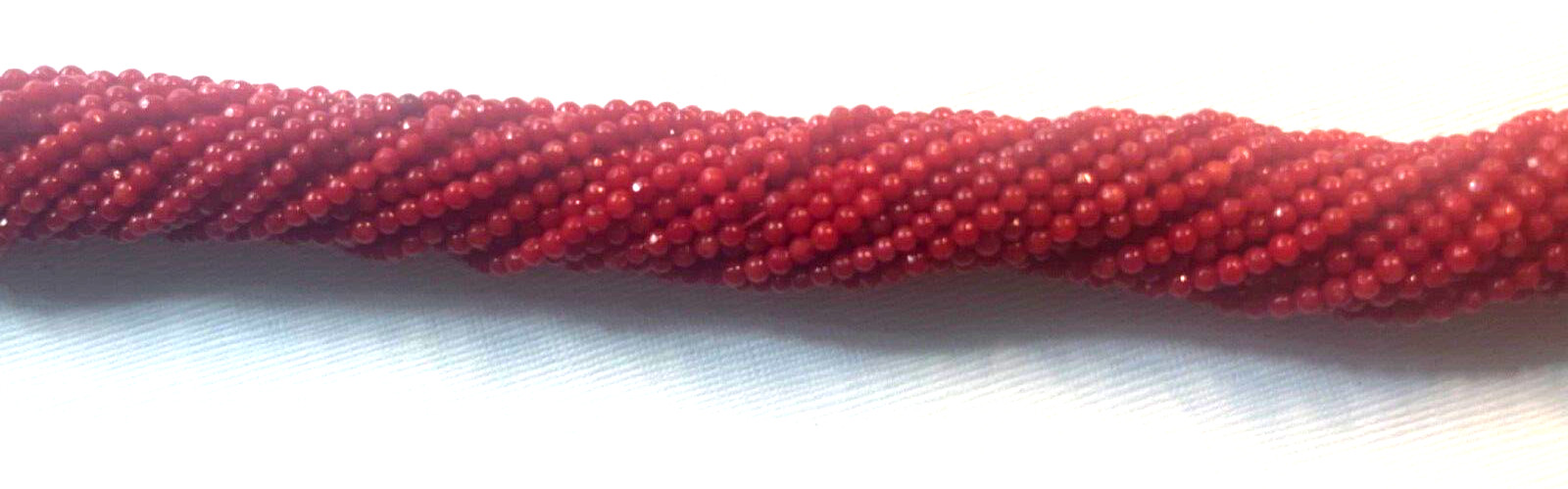 ONE STRAND 2.5 MM 16″ GENUINE FACETED RED COLOR CORAL BEADS BELOW WHOLESALE!