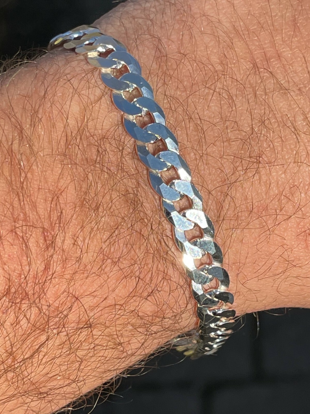 8mm Mens Miami Cuban Bracelet Real Solid 925 Sterling Silver 7″ 7.5″ 8″ 8.5″ 9″