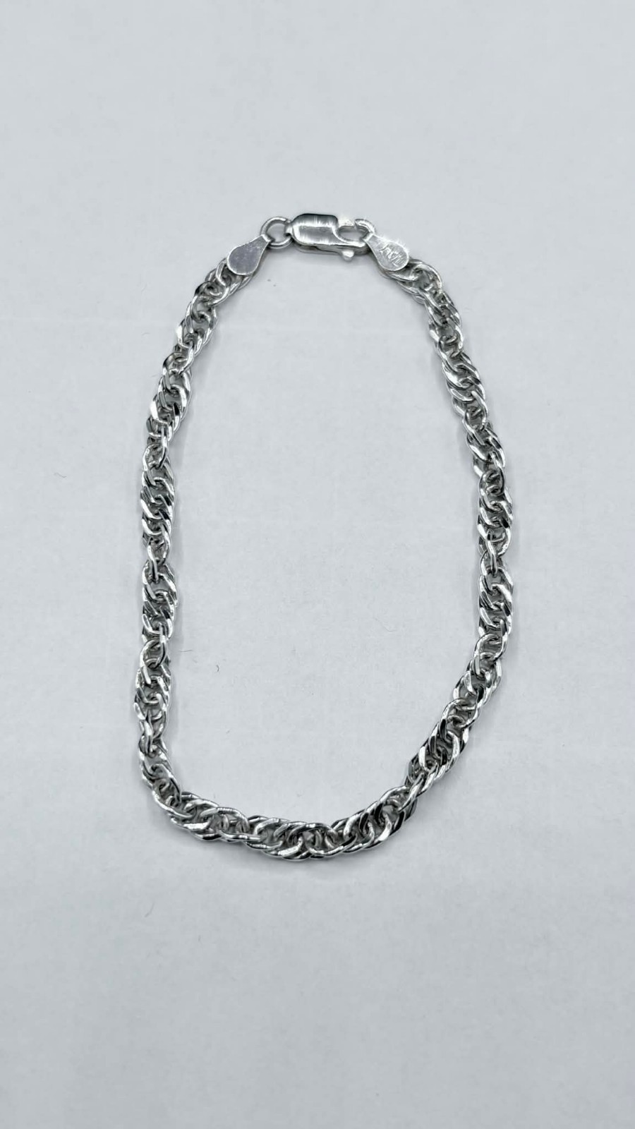 Italian 925 Sterling Silver 4.3mm Cuban Curb Link Bracelet 7.75″