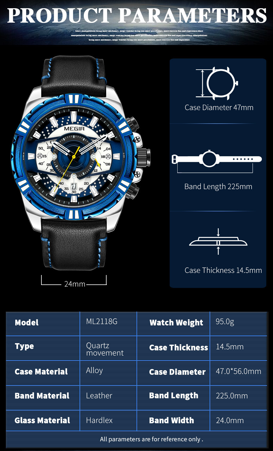 MEGIR Mens Watches Top Brand Luxury Quartz Watch Men Causal Waterproof Chronogra