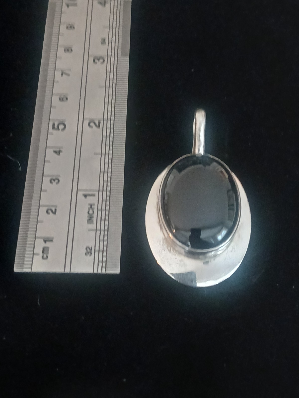 Mitchell Calabaza Sterling Pendant 17g – Black Onyx Cabochon – Signed MCLBZ