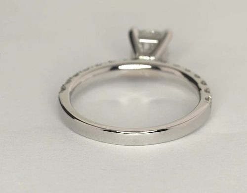 Cushion cut Lab Grown Diamond Wedding Ring 14K White Gold 1.06 Carat