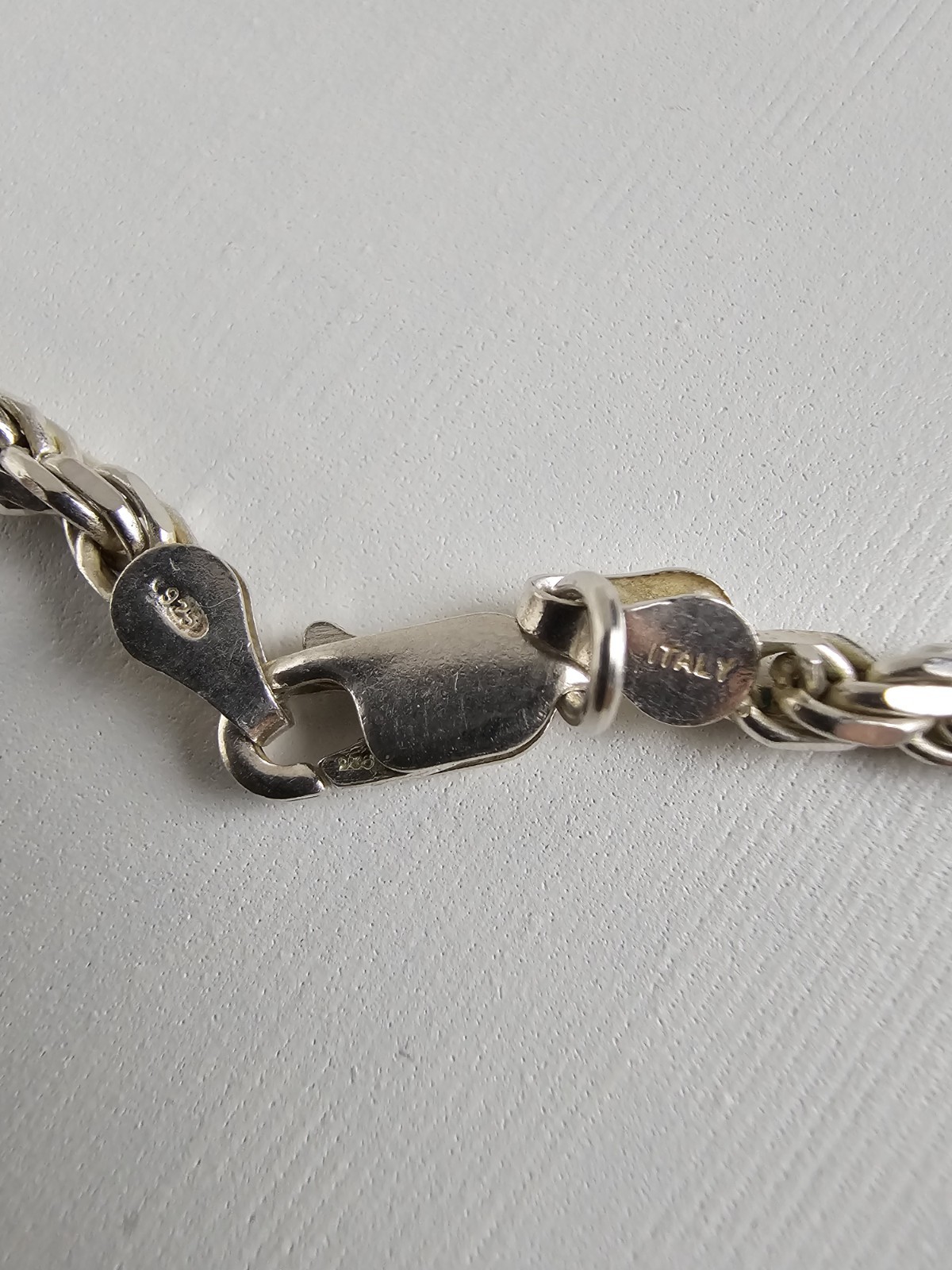16 Inch Solid Sterling Silver Italian Rope Chain Necklace 3.35mm