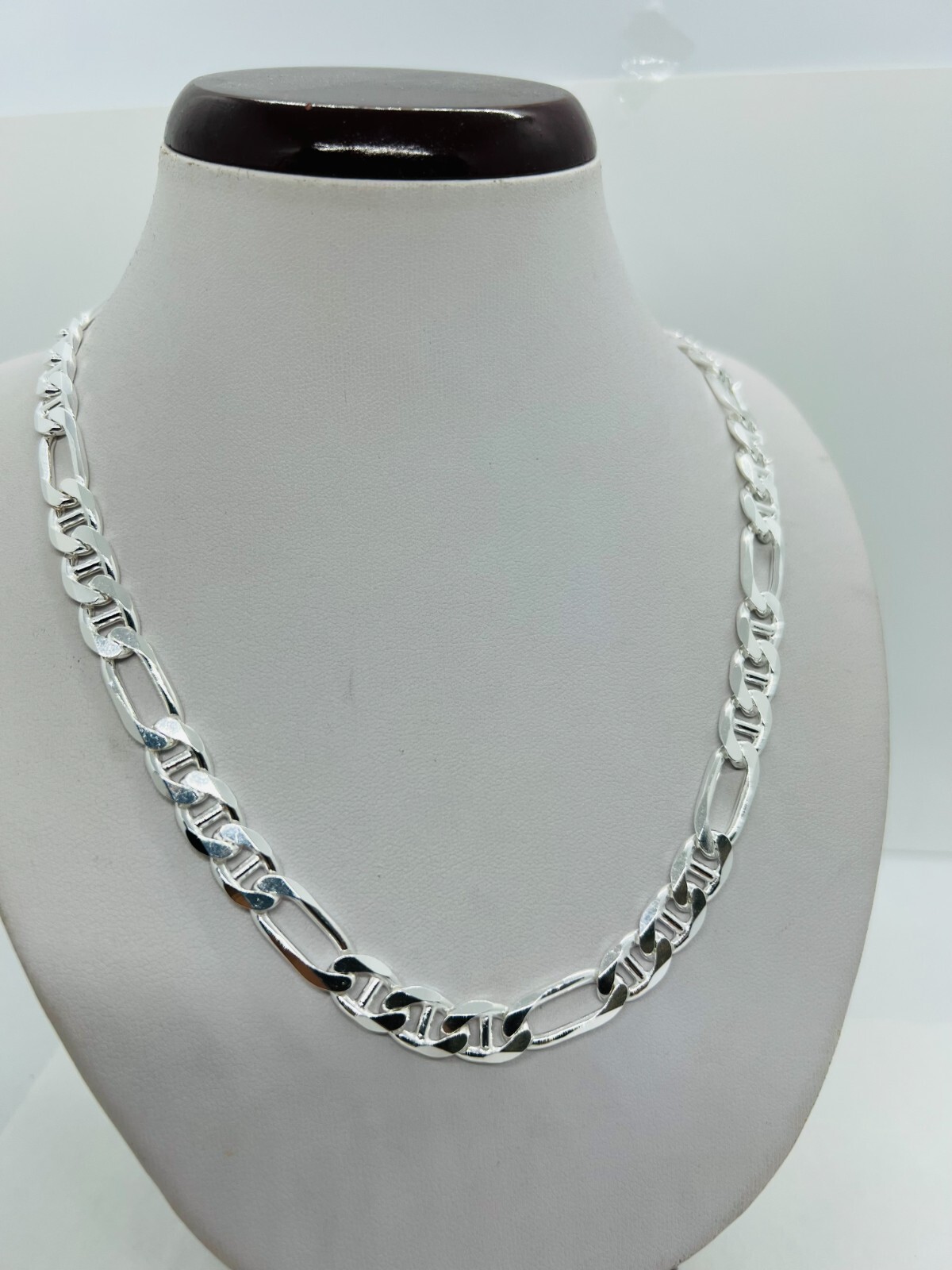 8.4mm 925 Sterling Silver Men’s Women’s Figaro Mariner Link Chain 18″-28″