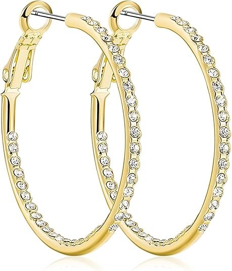 Aretes Argollas en Oro 14K Pendientes Joyería Fina de Moda Regalos Para Mujer