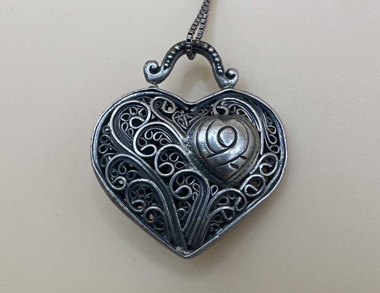 Vintage 925 Sterling Silver Brighton Heart Pendant Necklace