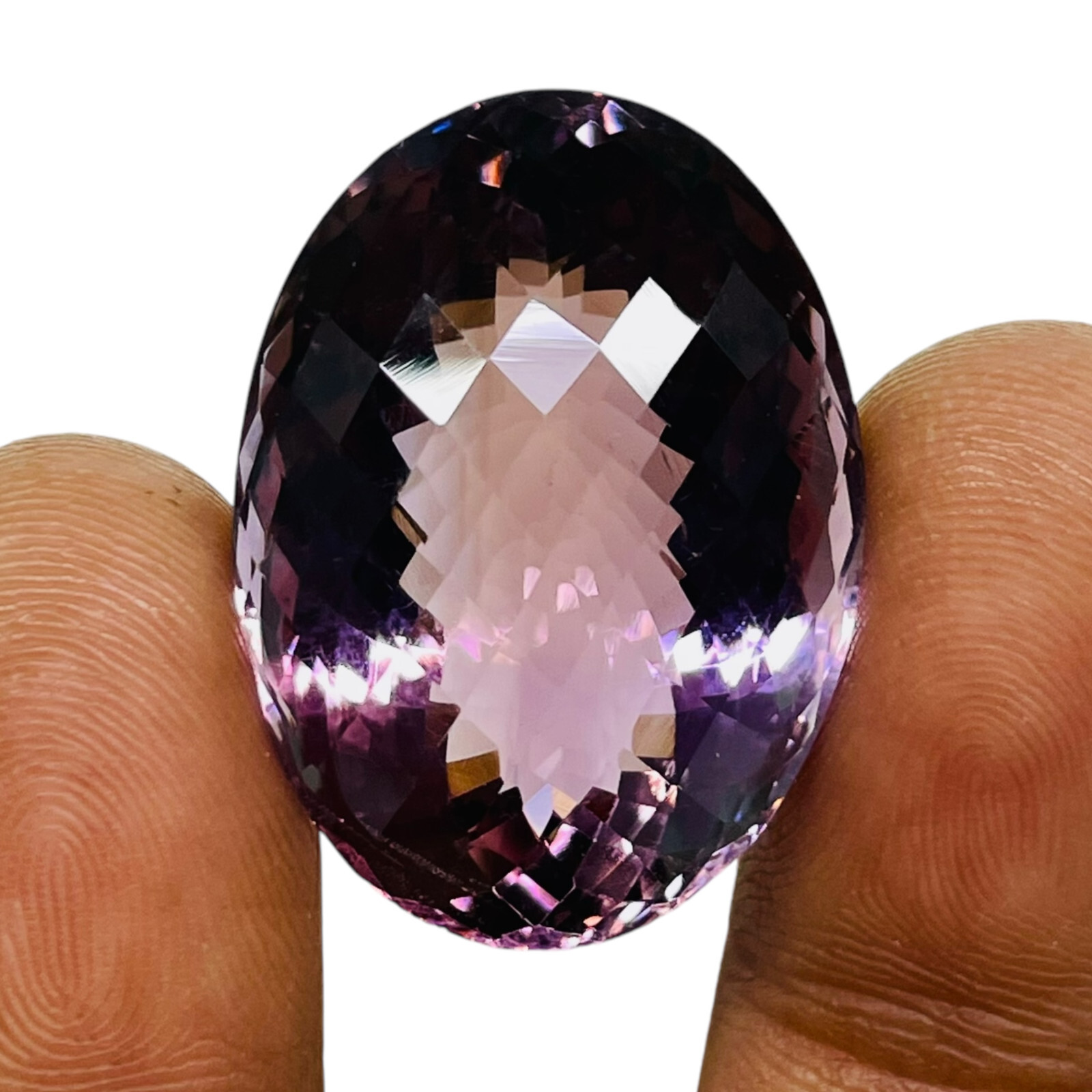 VVS 48 Cts Natural Amethyst 28.5×20.5mm Oval Cut Huge Pendant Size Gemstone