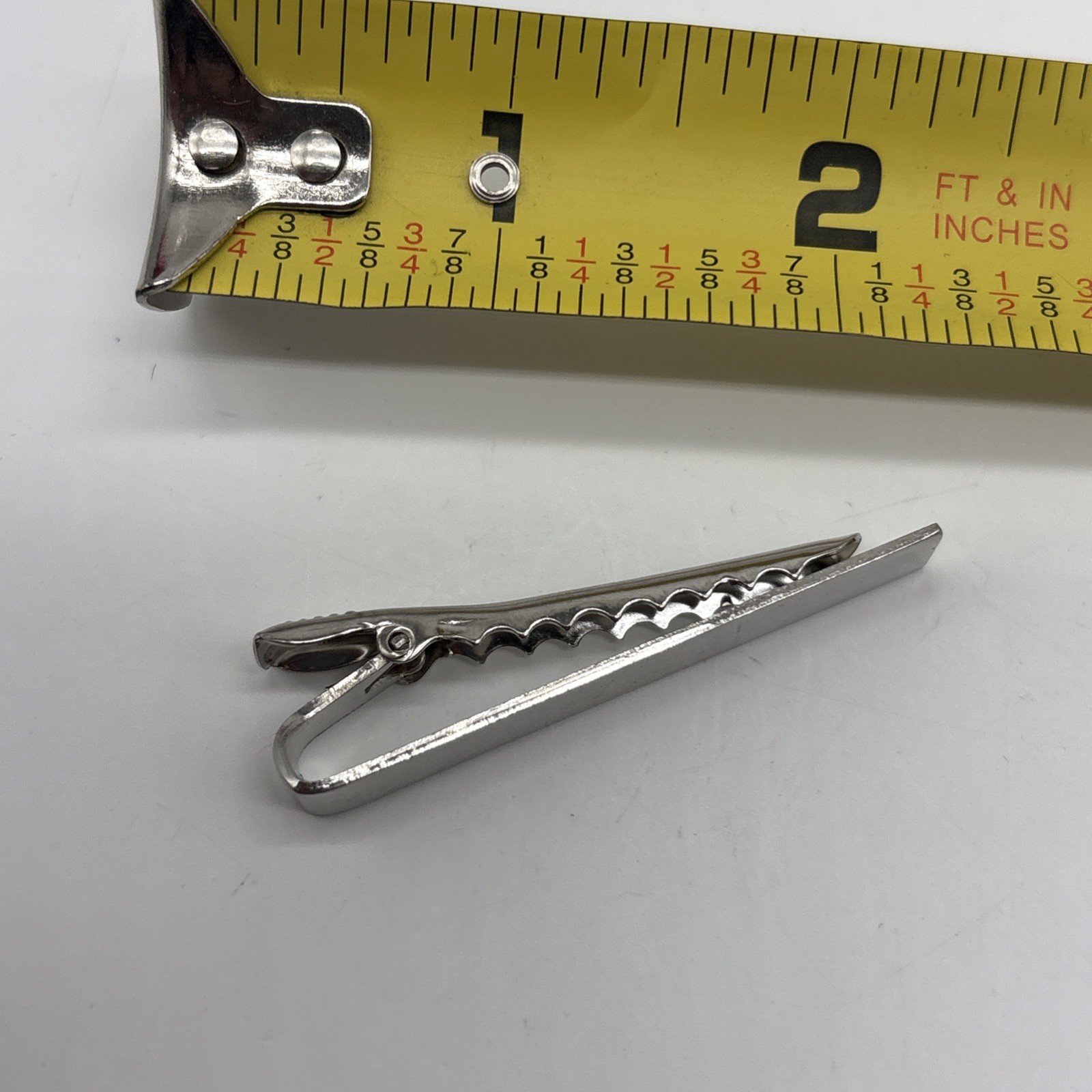 Blank Plain Silver Tone Tie Clip Shiny Finish – Rank, Name, Insignia, Title