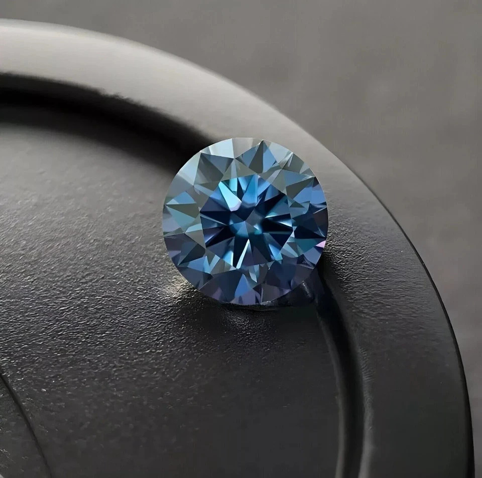 5 CT Royal Blue Diamond 11.50mm Round Cut VVS1 D Grade Certified Stone G19