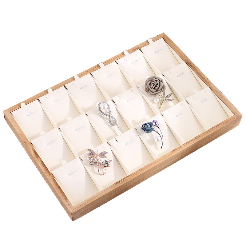 Bamboo Jewelry Display Tray Necklace Bracelet Ring Earring Organizer Showcase