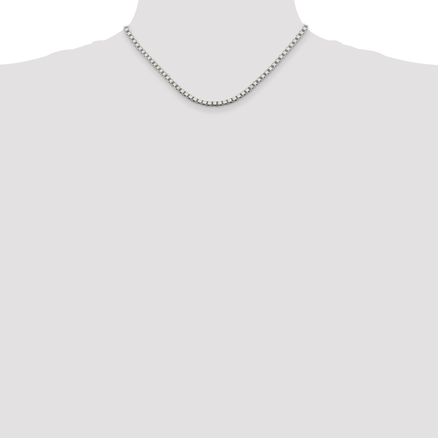 Sterling Silver Solid Polished 3.25mm Plain Box Chain w/ Lobster Clasp 16″ – 30″