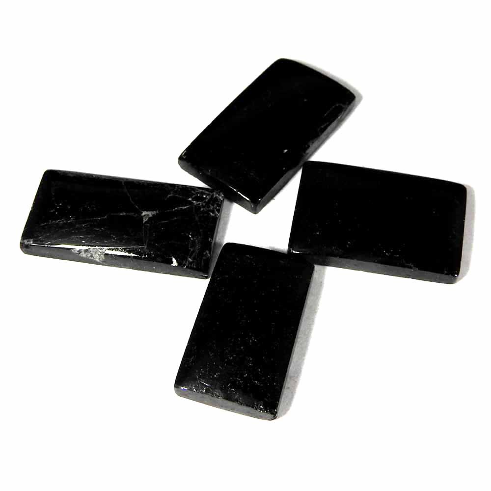 97.70 Ct Natural Black Tourmaline Octagon Cabochon Lot Loose Gemstone