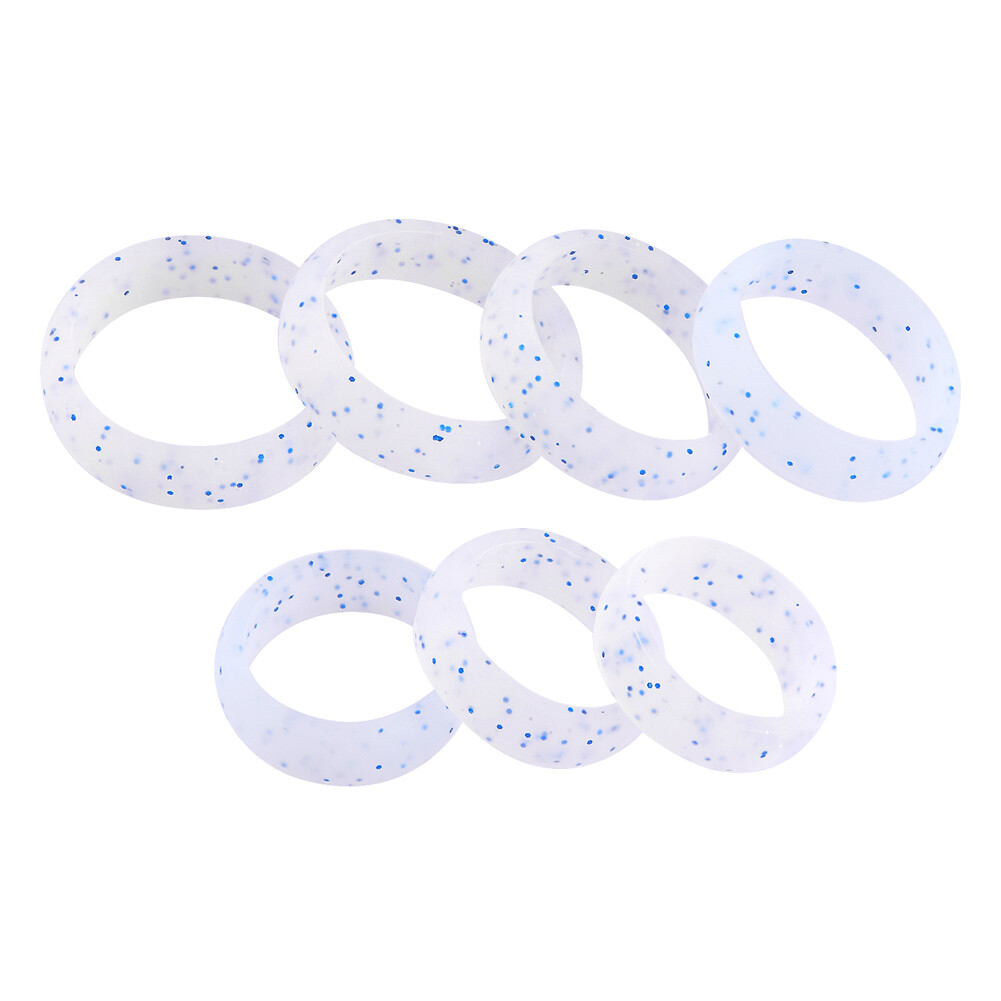 1PC Glitter Silicone Wedding Ring Men Women Band Jewelry Size 4-10 5.7mm Wide