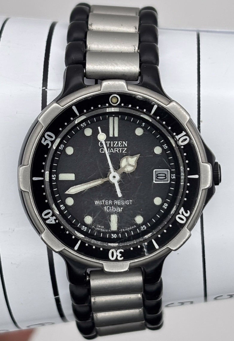 RARE CITIZEN 3610-364937 DIVER LADIES WATCH Gray & Black #8.39