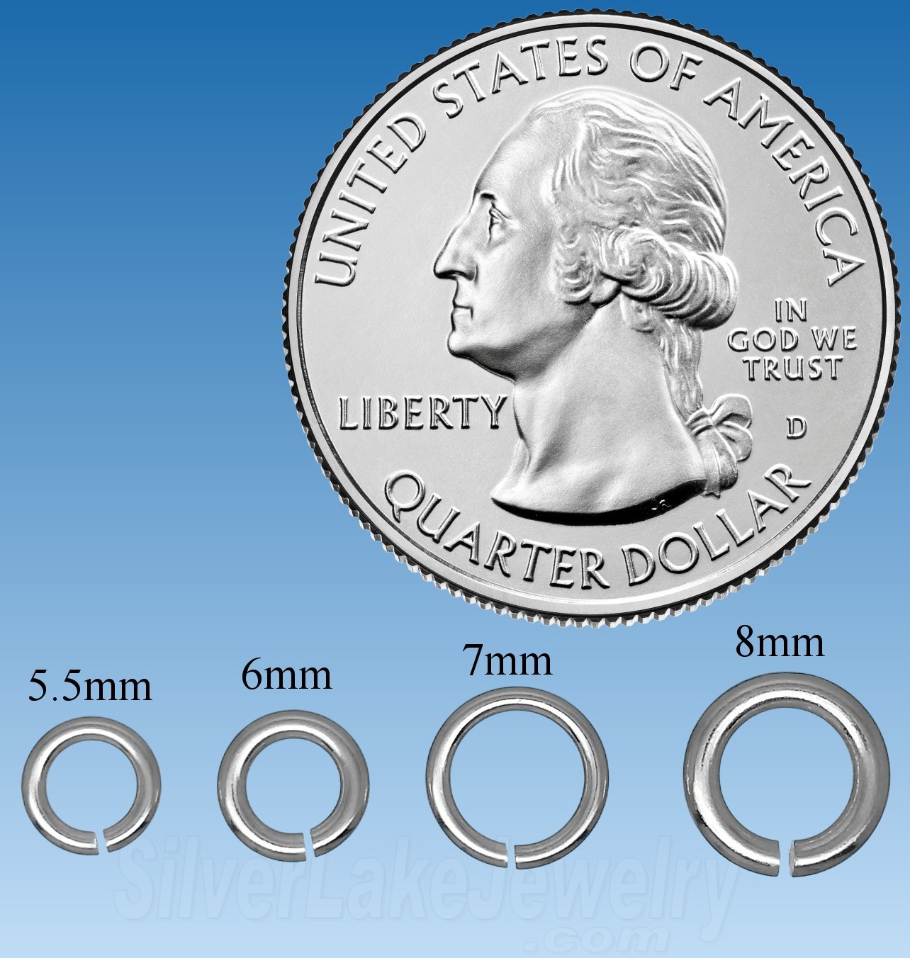 Solid Sterling Silver Open Jump Rings Bail Connectors 5.5/6/7/8mm Attach Charms