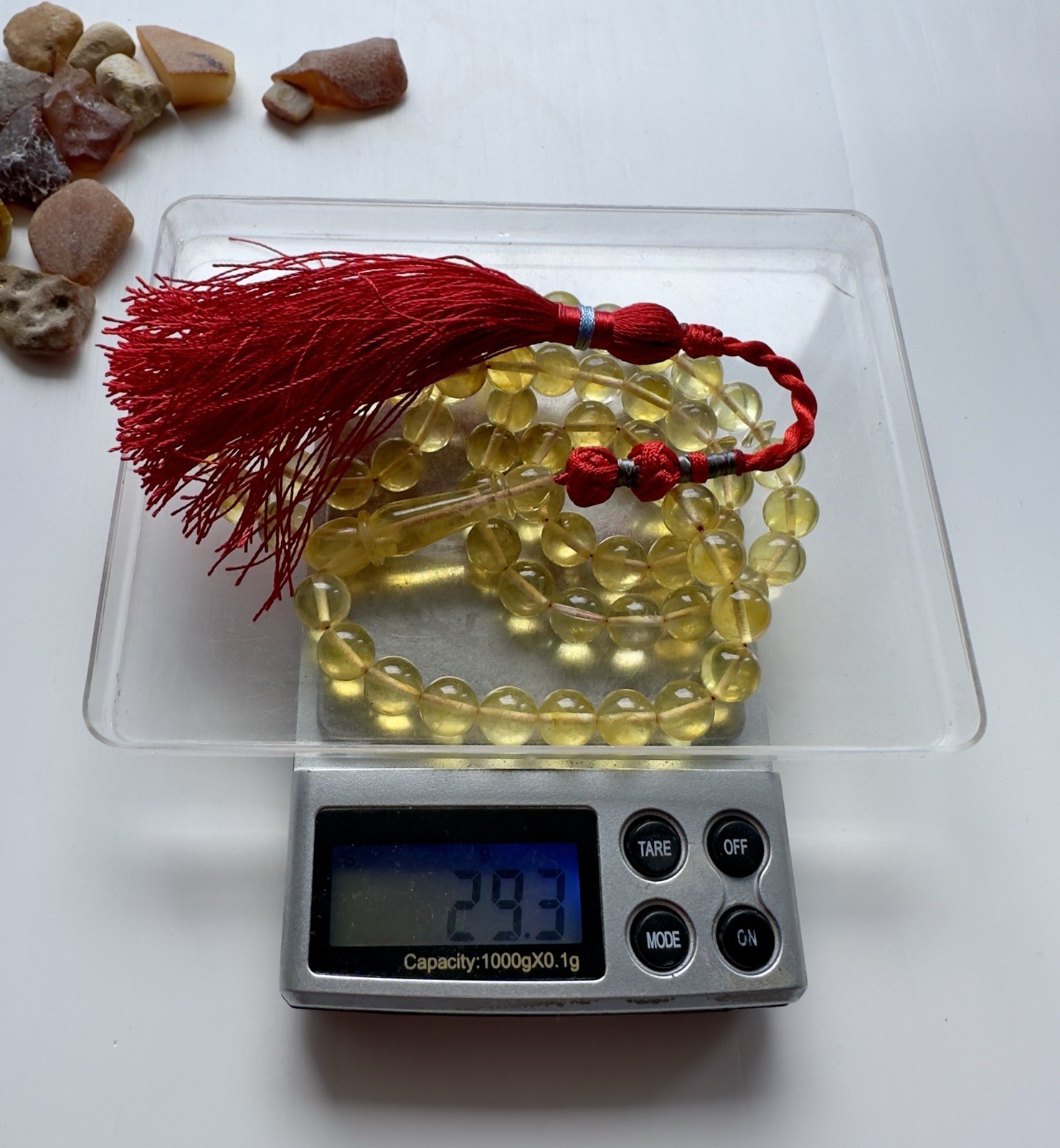 Natural Baltic Amber 29g. Islamic Prayer Rosary 9mm. 66 Beads Tasbih Misbaha