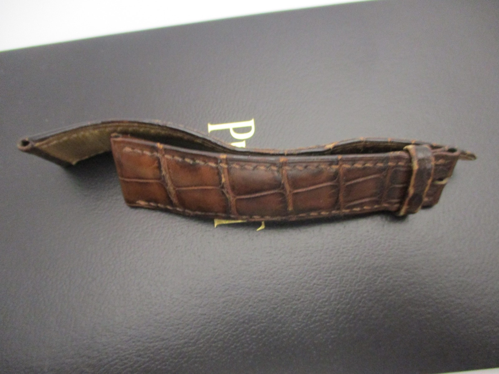 PIAGET 21mm x 18mm Brown Reptilian Leather Watch Band Straps 115mm & 85mm Long