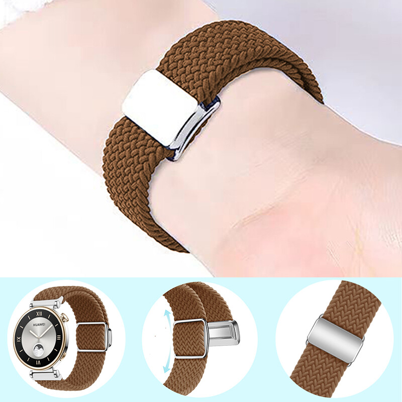 For Samsung Galaxy Fit3 SM-R390 Sports Magnetic Braided Nylon Strap Watch Band
