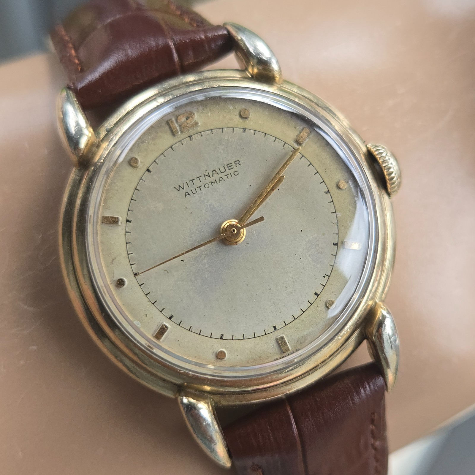 Vintage WITTNAUER men’s automatic watch AS 1250 Bumper 10K GF 1940s