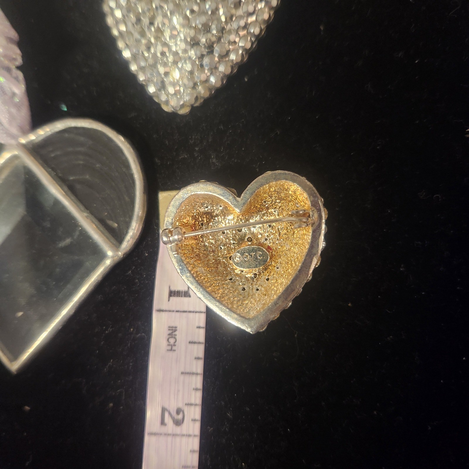 Sparkle Heart Brooch Charm Set Rhinestone Crystal Gem Pendant decor