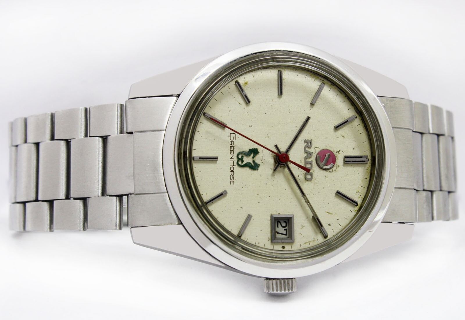 RADO Green Horse Automatic Quick Date Steel Men’s Vintage Swiss Watch Cal 2872