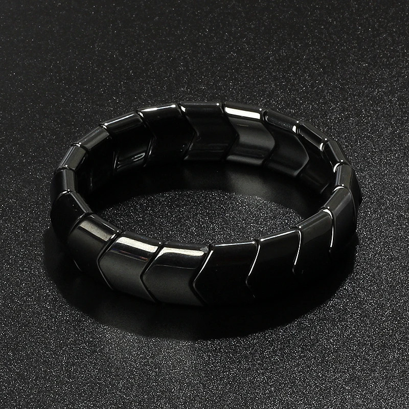 Arrow Hematite Bracelet Beaded Stretch Classic Round Stone Style Men Jewelry