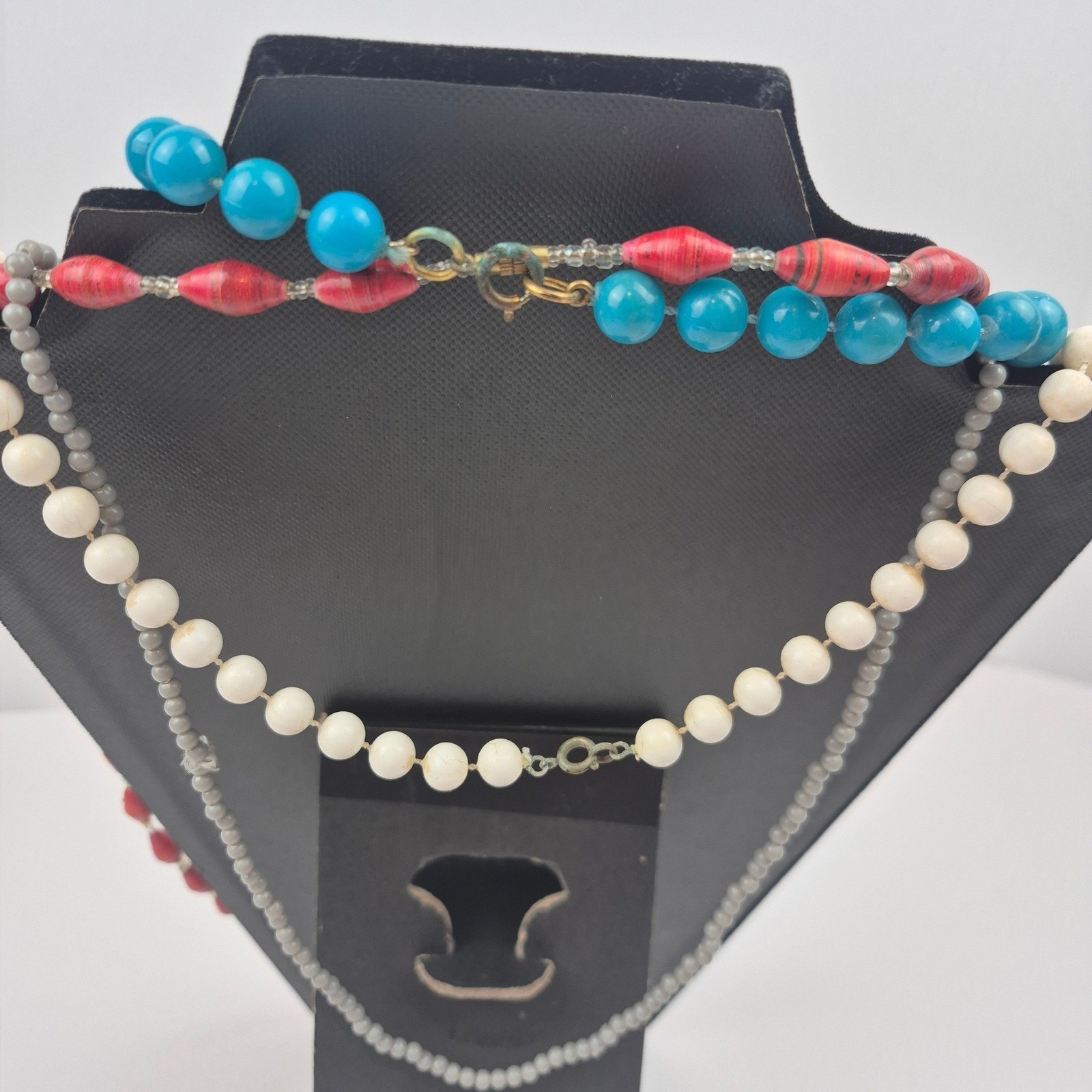 Boho Southwest Beaded Jewelry Lot Necklace Bracelet Earrings Blue Red 12 Pc