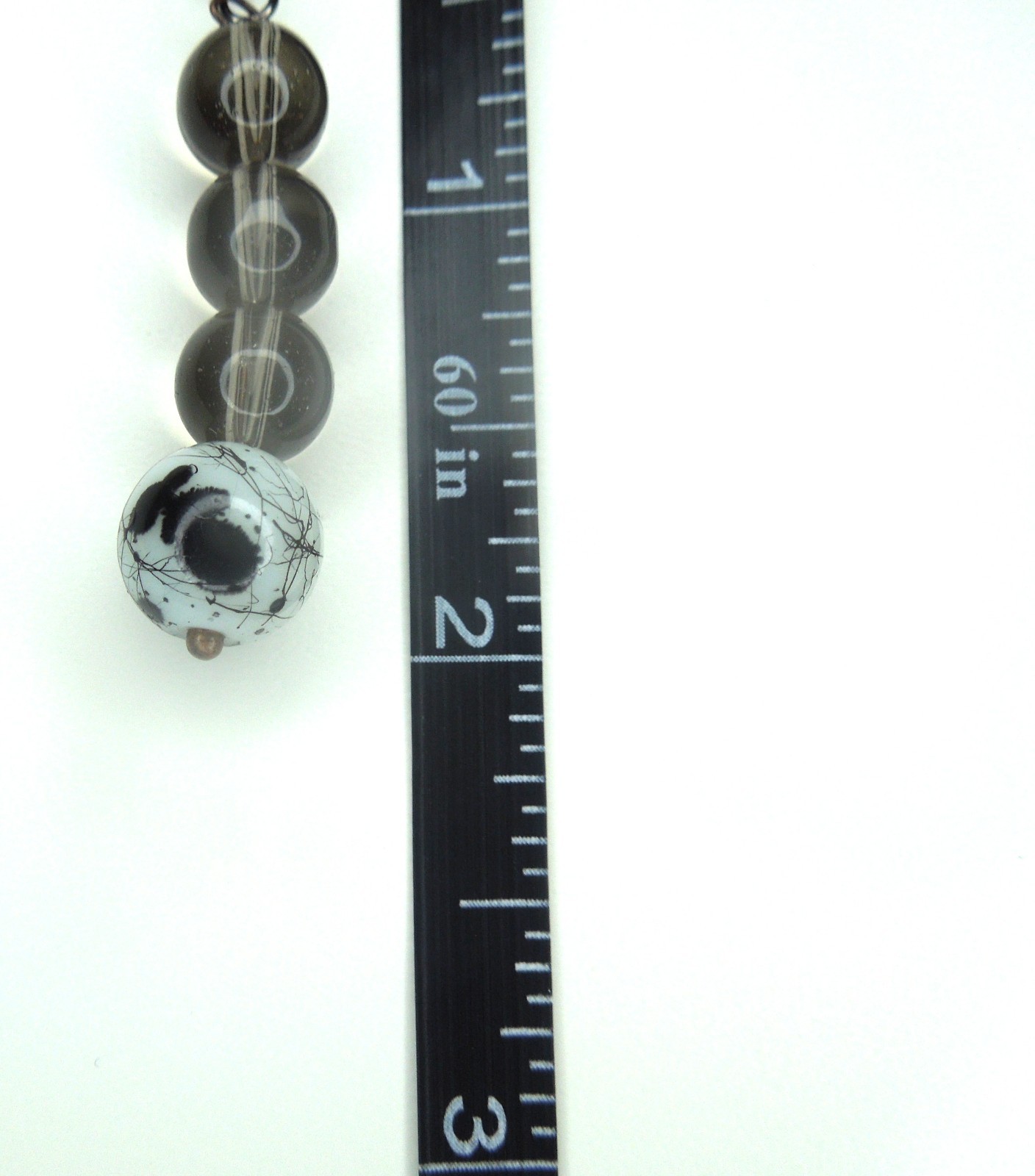Brown Black White Glass Earrings Dangle Handmade Pierced Earth Tone