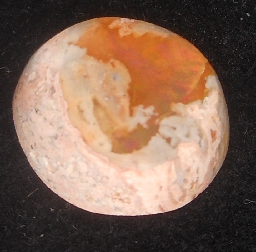 7.60ct Orange Mexican Fire Opal, 15x14x5.8mm, Bonanza Sale