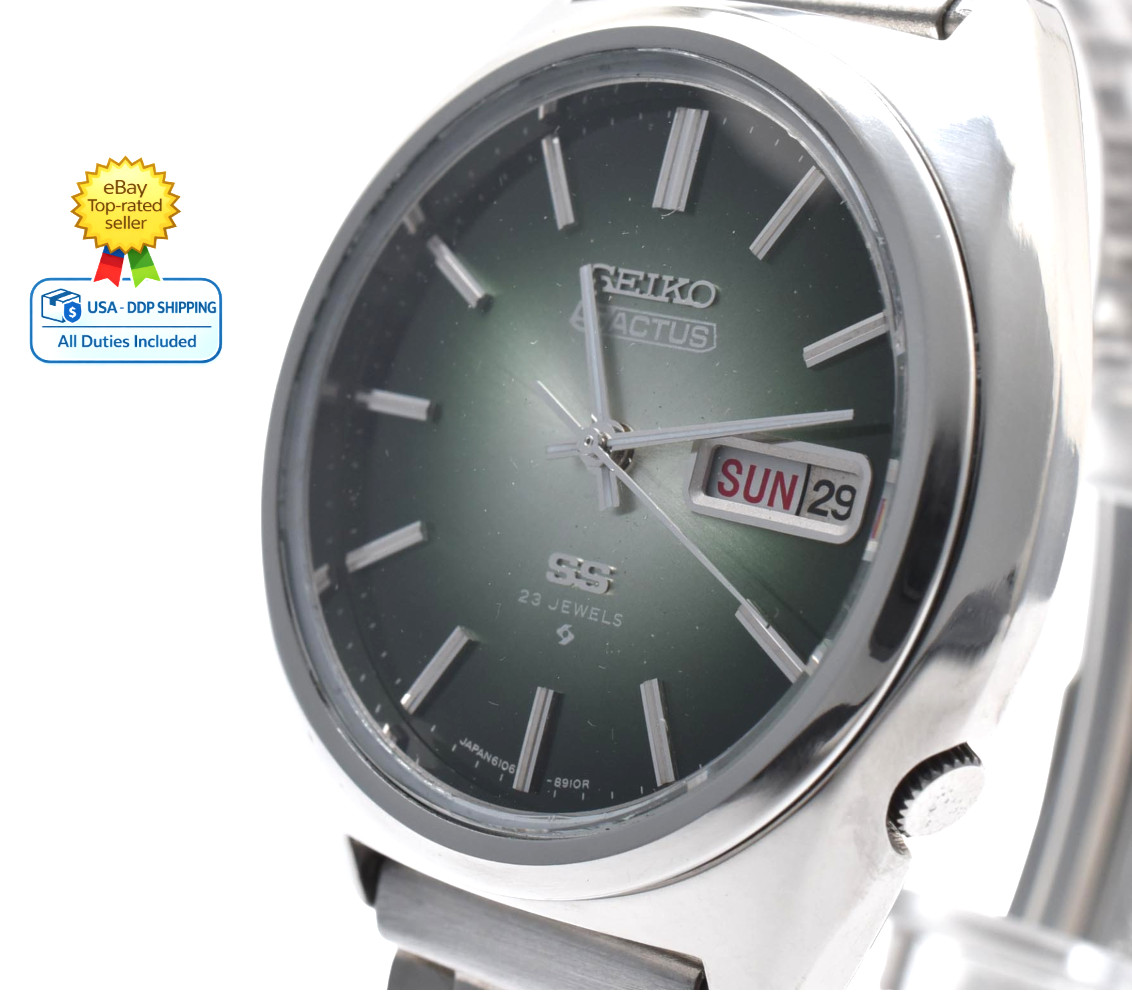 [NERA MINT] SEIKO 5 ACTUS 6106-8670 23J Day Date 37mm Automatic Mens Watch JAPAN