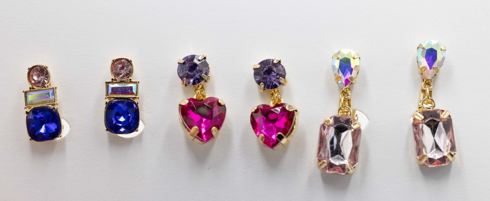 FAOabulous by FAO Schwarz Girls 3pk Multi Stone Clip Earrings, Multicolored