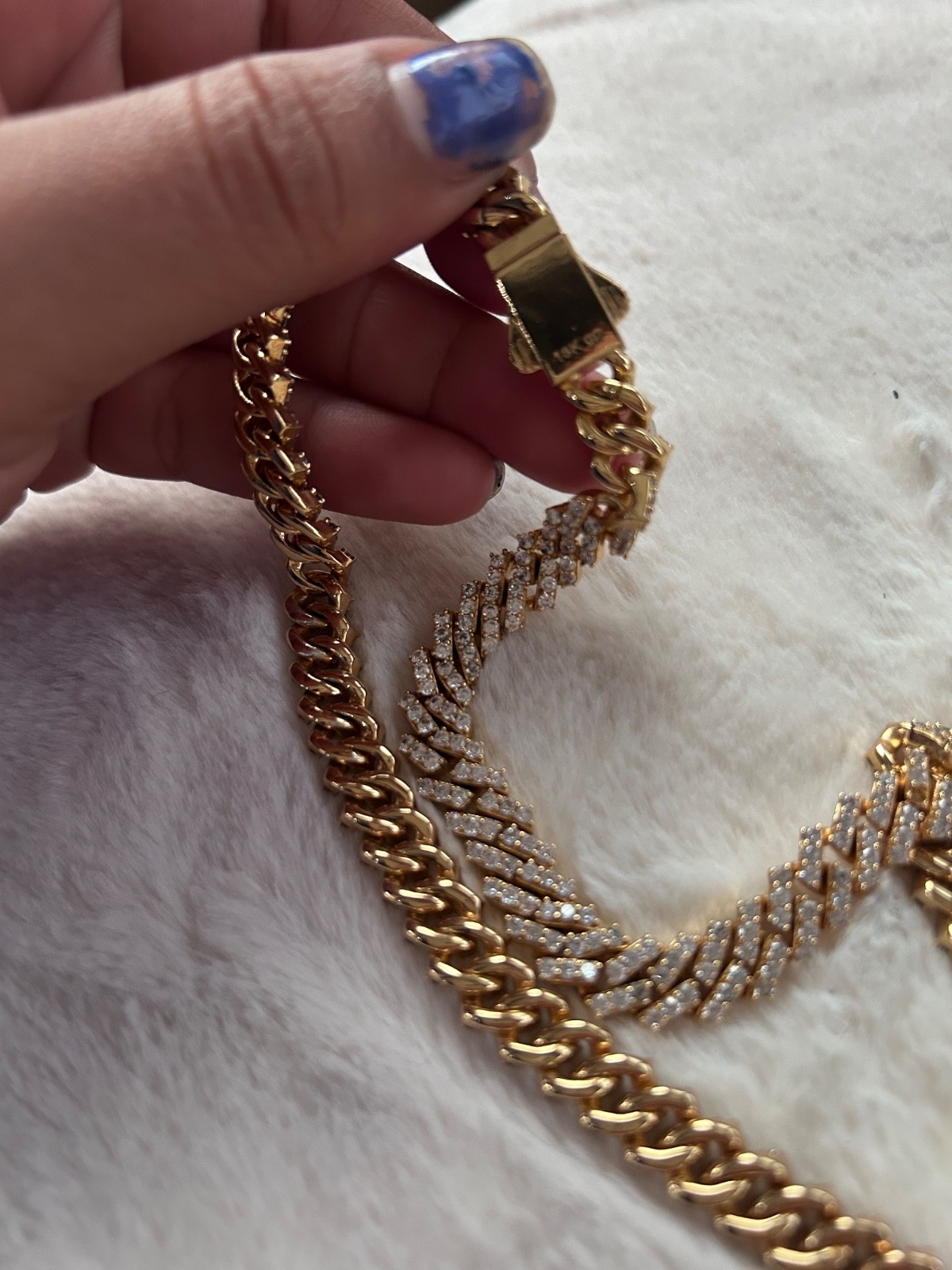 The gold gods straight edge diamond and gold Cuban chain necklace