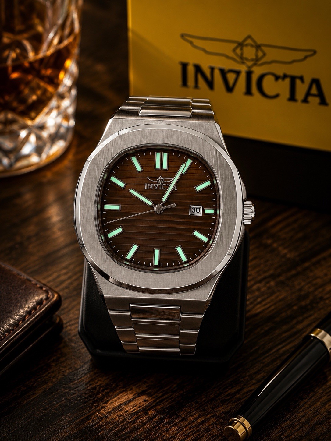 Invicta Speedway Vekta Men’s Watch – 41mm, Steel (48321) chocolate Brown Face ￼