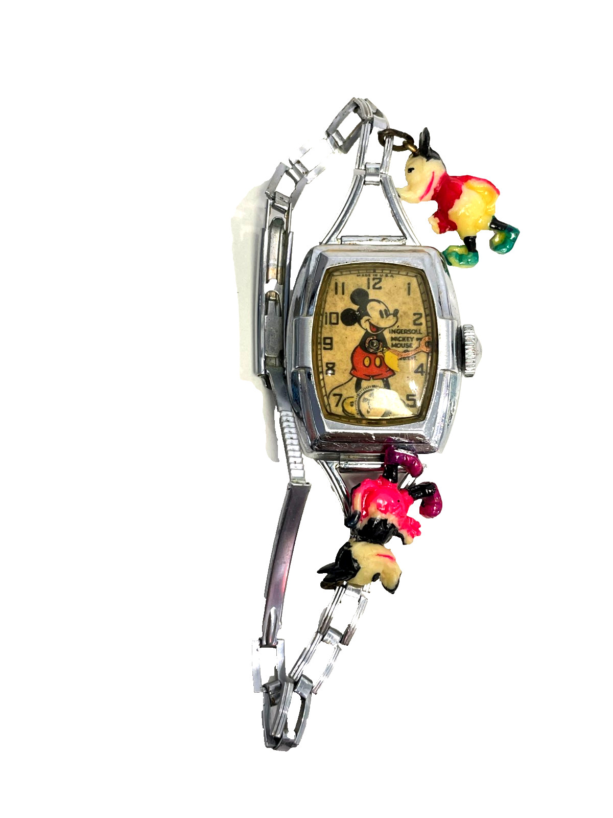 1939 Ingersoll Mickey Mouse ULTRA RARE Watch WITH CHARMS