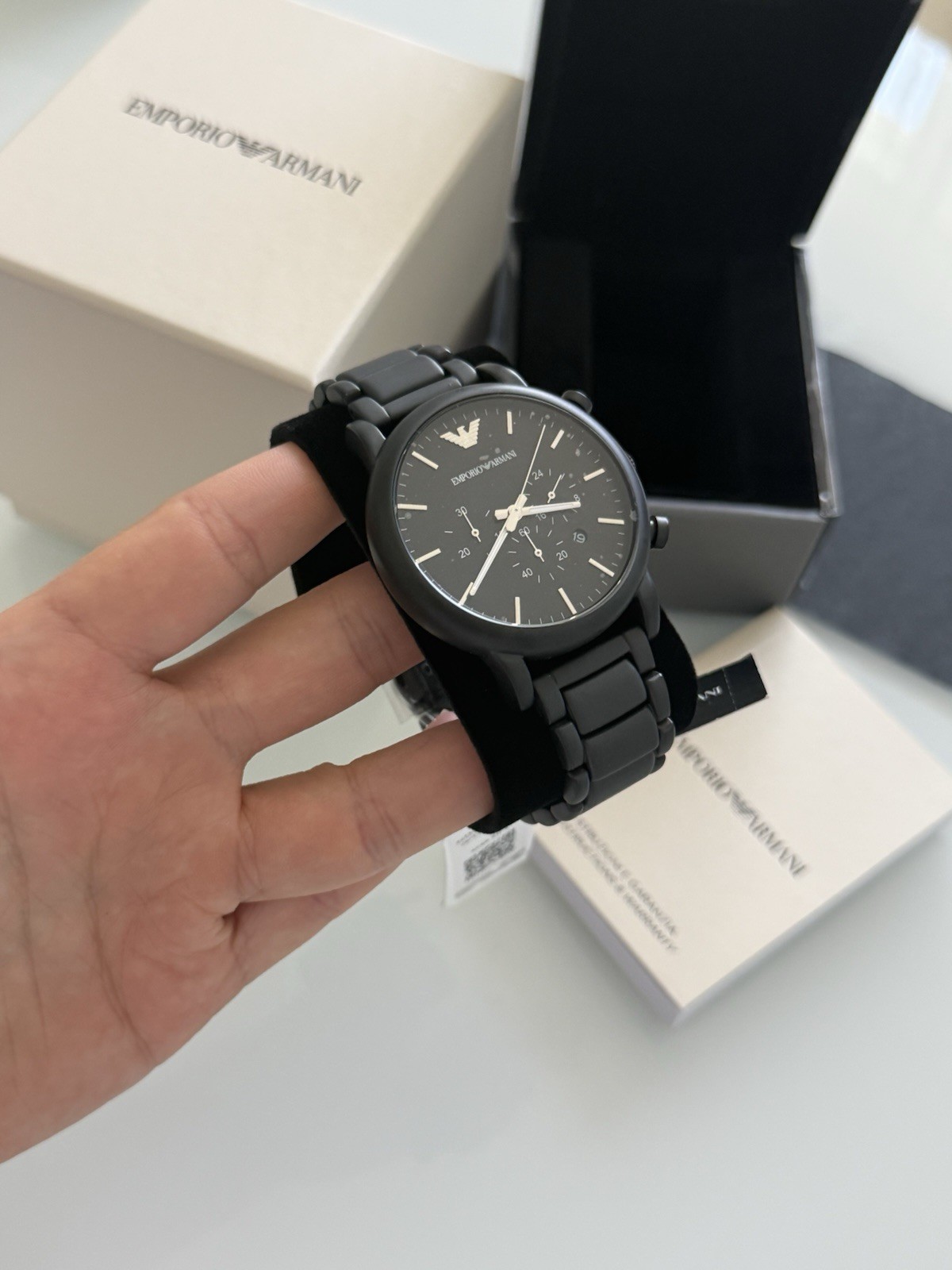 Emporio Armani AR1895 Classic Black Dial Brushed Black Men’s Watch