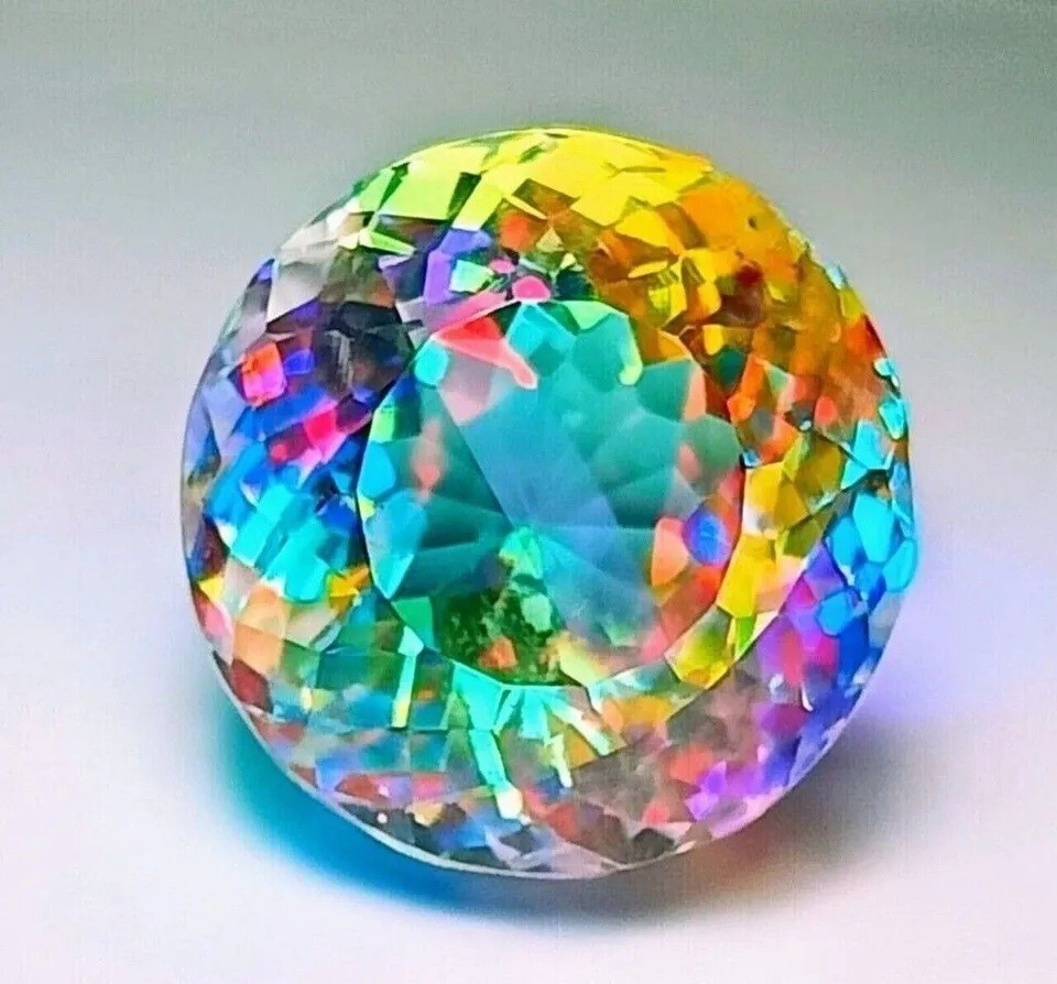 Natural Mystic Topaz Rainbow Color Round Cut Certified 45.30 Ct Loose Gemstone