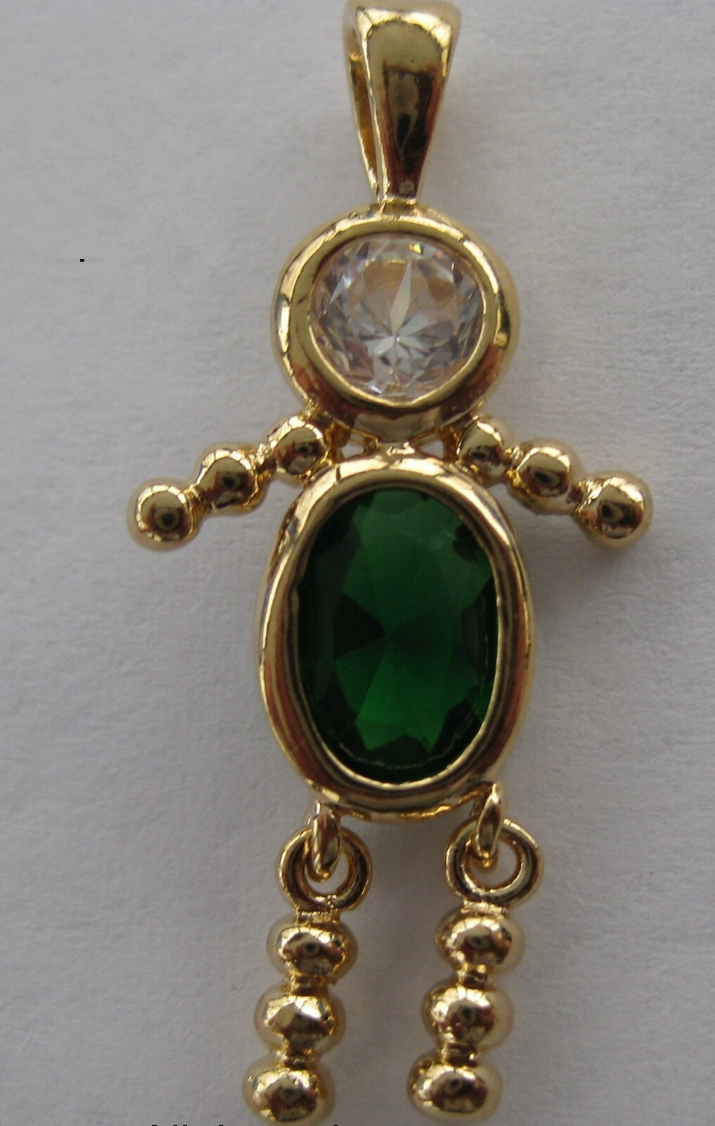 MAY 24k GOLD FILLED BOY BIRTHSTONE BRAT / KID / BABY CHARM