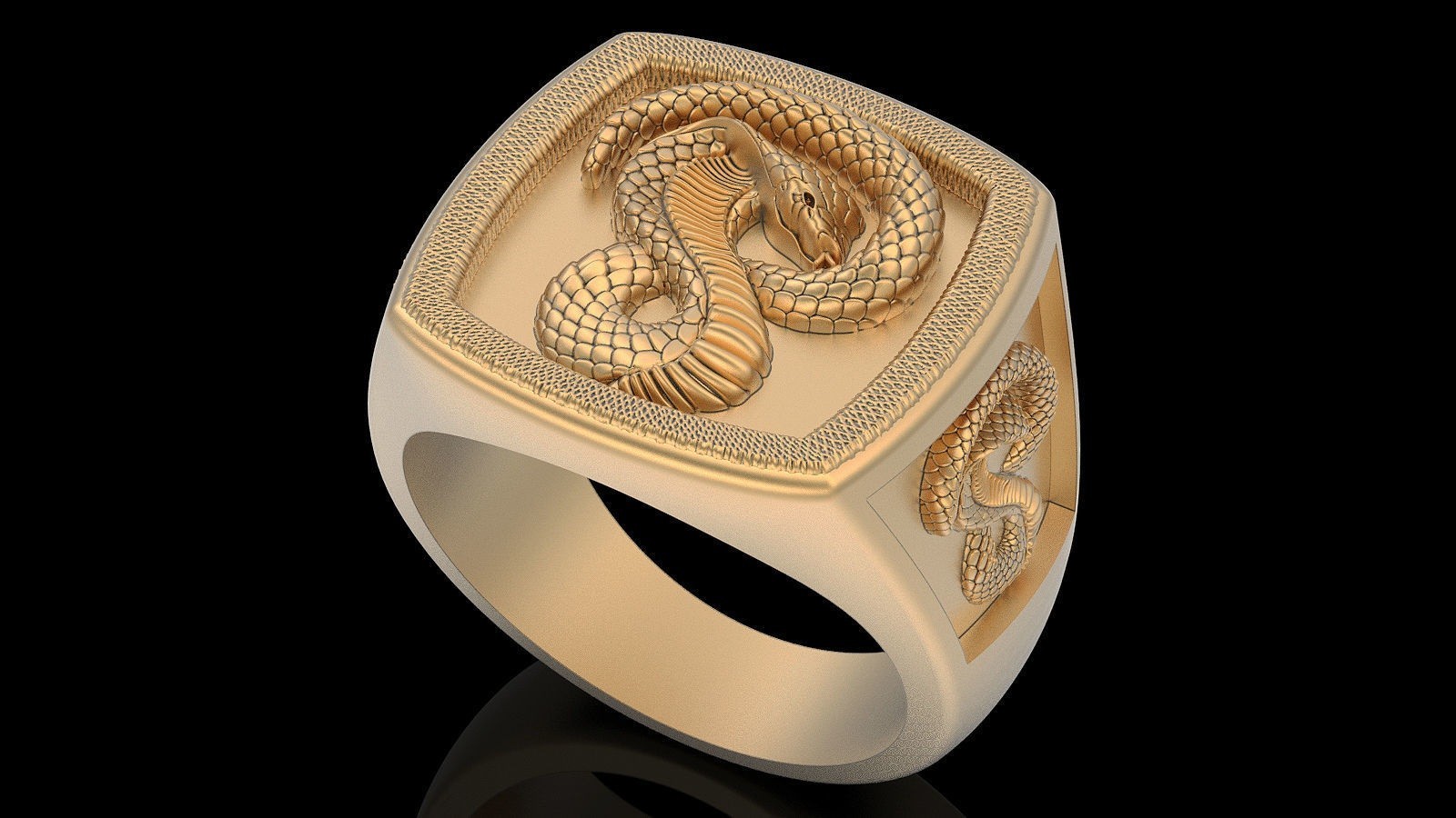 Men’s Vintage Snake Style Gothic Punk 925 Sterling Silver Statement Rings